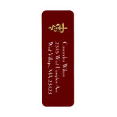 Veterinarian Graduation Maroon Gold Return Address ラベル (正面)
