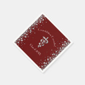 Veterinarian Graduation Maroon Silver スタンダードカクテルナプキン (角)
