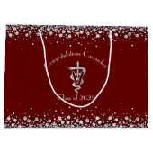 Veterinarian Graduation Maroon Silver ラージペーパーバッグ (裏面)