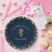 Veterinarian Graduation Navy Blue Gold ペーパープレート (パーティー)