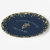 Veterinarian Graduation Navy Blue Gold ペーパープレート (アングル)
