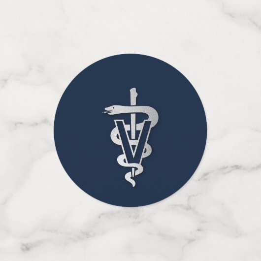 Veterinarian Graduation Navy Blue Silver コンフェッティ (スモール正面)