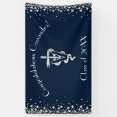 Veterinarian Graduation Navy Blue Silver 横断幕 (縦)