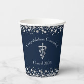 Veterinarian Graduation Navy Blue Silver 紙コップ (裏面)