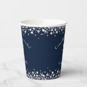 Veterinarian Graduation Navy Blue Silver 紙コップ (左)