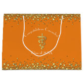 Veterinarian Graduation Orange Gold  ラージペーパーバッグ (正面)