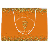 Veterinarian Graduation Orange Gold  ラージペーパーバッグ (裏面)
