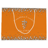 Veterinarian Graduation Orange Silver ラージペーパーバッグ (裏面)