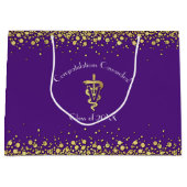 Veterinarian Graduation Purple Gold ラージペーパーバッグ (正面)