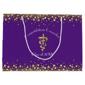 Veterinarian Graduation Purple Gold ラージペーパーバッグ (裏面)