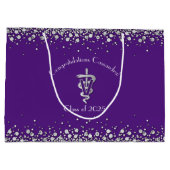Veterinarian Graduation Purple Silver ラージペーパーバッグ (裏面)