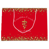 Veterinarian Graduation Red Gold ラージペーパーバッグ (正面)