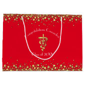 Veterinarian Graduation Red Gold ラージペーパーバッグ (裏面)