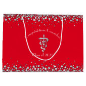 Veterinarian Graduation Red Silver ラージペーパーバッグ (裏面)