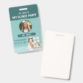 Veterinarian ID Kids' Pretend Play Birthday Party バッジ (正面＆裏面)