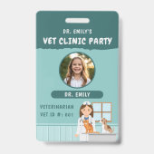 Veterinarian ID Kids' Pretend Play Birthday Party バッジ (正面)