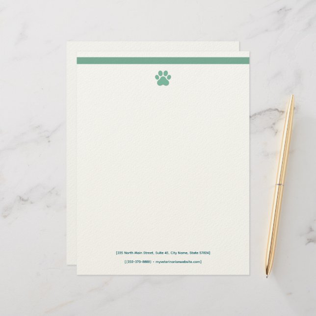 Veterinarian Letterhead Template | Formal レターヘッド (正面/裏面インサイチュ)