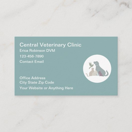 Veterinarian Pastel Color Business Cards 名刺 (正面)