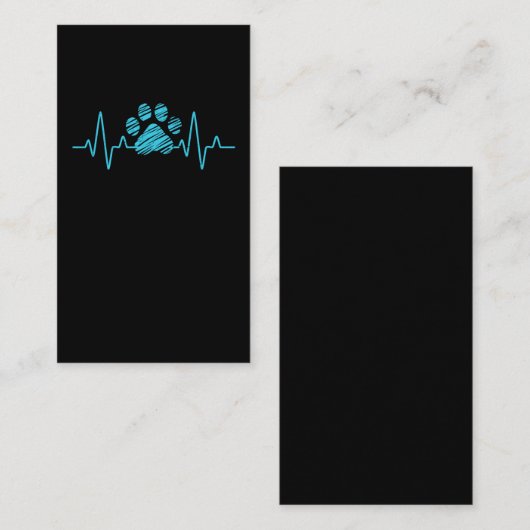 Veterinarian Paw Heartbeat Love Animals Vet Tech 名刺 (正面/裏面)