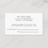 Veterinarian Pet Clinic Appointment 名刺 (裏面)