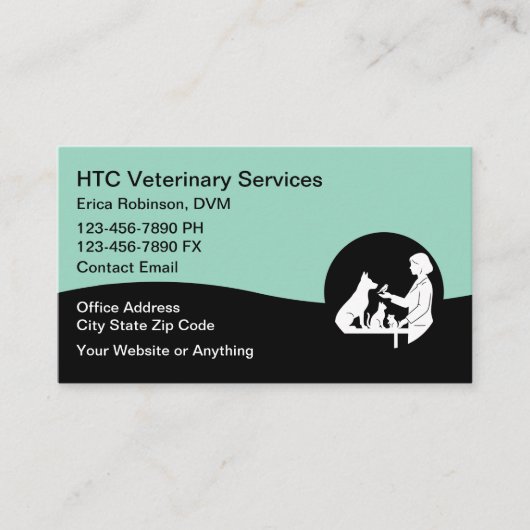 Veterinarian Pet Doctor Business Cards 名刺 (正面)