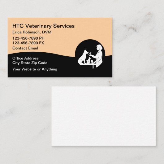 Veterinarian Pet Doctor Business Cards 名刺 (正面/裏面)