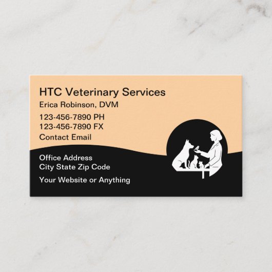 Veterinarian Pet Doctor Business Cards 名刺 (正面)