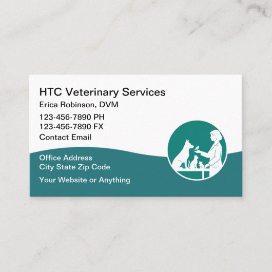 Veterinarian Pet Doctor Business Cards 名刺 (正面)