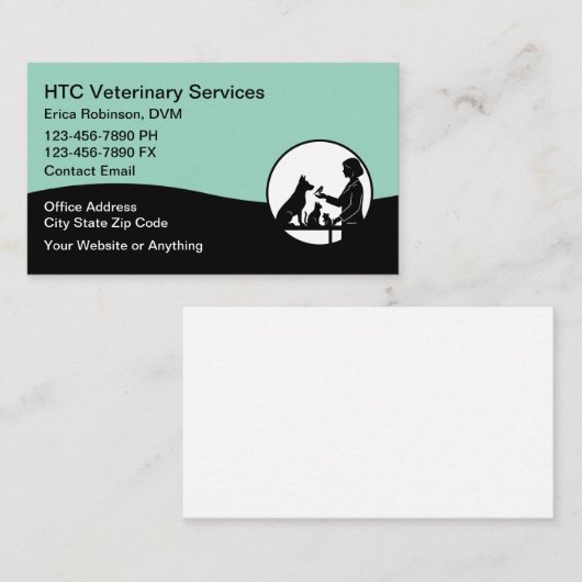 Veterinarian Pet Doctor Business Cards 名刺 (正面/裏面)