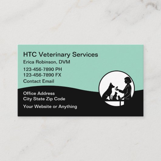 Veterinarian Pet Doctor Business Cards 名刺 (正面)