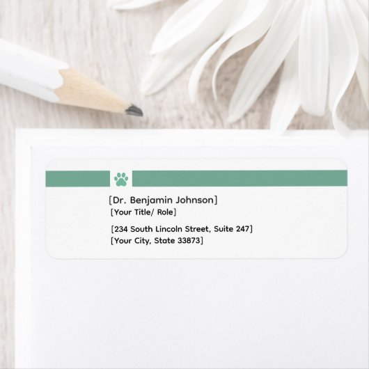 Veterinarian Return Address Labels Template ラベル (インサイチュ)