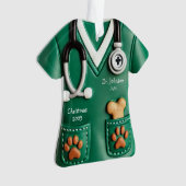 Veterinarian Scrub Shirt Personalized Ornament オーナメント (正面)