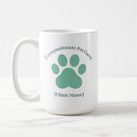Veterinarian Staff Mug | Clinic Name Logo Template コーヒーマグカップ (左)