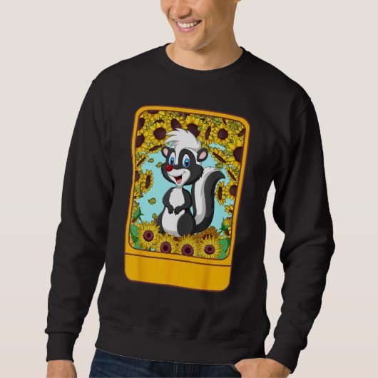 Veterinarian Sunflower Skunk Tee For Pet Ideas スウェットシャツ (正面)