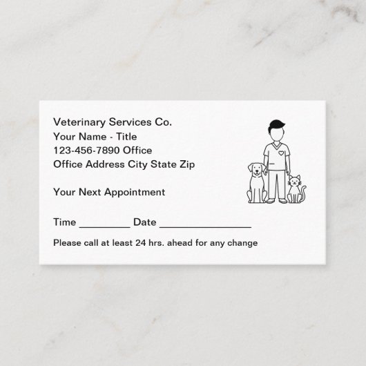 Veterinarian Veterinary Office Appointment Cards 予約カード (正面)