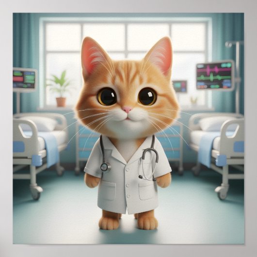 Veterinarian Wall Art for Cat Lovers & Animal  ポスター (正面)