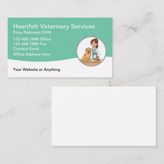 Veterinary Animal Hospital Services 名刺 (正面/裏面)