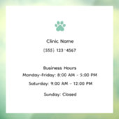 Veterinary Clinic Hours Window Cling ウィンドウサイン (シート3)