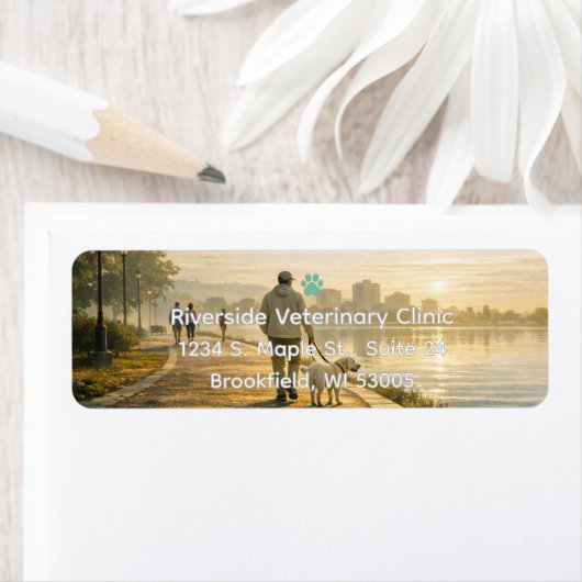 Veterinary Clinic Return Address Labels ラベル (インサイチュ)