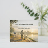 Veterinary Clinic Vaccination Reminder Postcard ポストカード (スタンド正面)