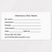 Veterinary Medication Label – Large & Waterproof ラベル (デザイン1)