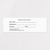 Veterinary Medication Label – Medium & Waterproof ラベル (デザイン1)