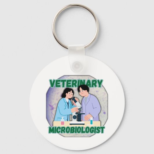 Veterinary Microbiologist – Lab Science Design キーホルダー (正面)