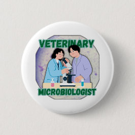 Veterinary Microbiologist – Lab Science Design 缶バッジ