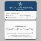 Veterinary Office Pet Visit Reminder 名刺