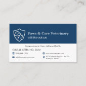 Veterinary Office Pet Visit Reminder Appointment 名刺 (正面)