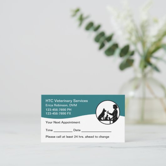Veterinary Pet Care Appointment Cards Reminder  予約カード (スタンド正面)