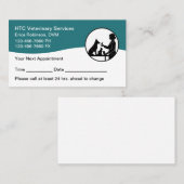 Veterinary Pet Care Appointment Cards Reminder  予約カード (正面/裏面)