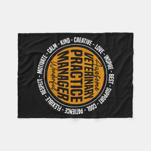 Veterinary Practice Manager Funny Vet Tech Week フリースブランケット (正面(横))