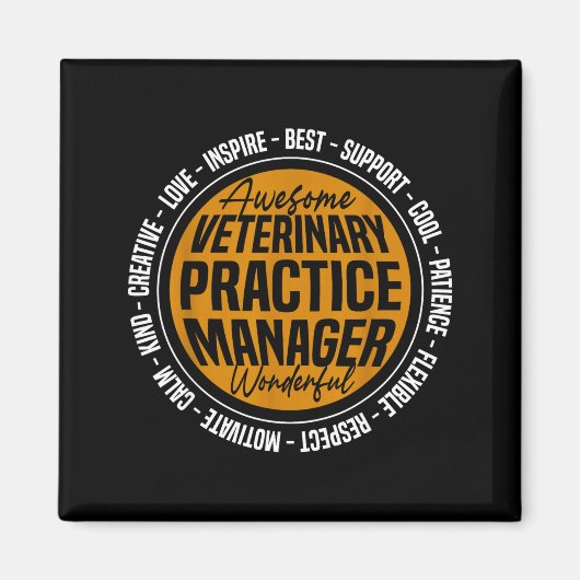 Veterinary Practice Manager Funny Vet Tech Week  マグネット (正面)